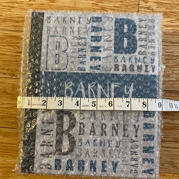 Personalized Fabric Notebook Barney 9” x 10” Appx gray blue Journal book - Picture 4 of 5